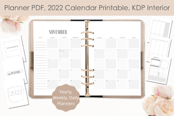 Download 2022 Calendar Printable, KDP Planner PDF - Pdf Collection