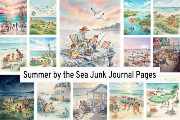 Download Summer by the Sea Junk Journal Pages - Sea junk journal pages Collection