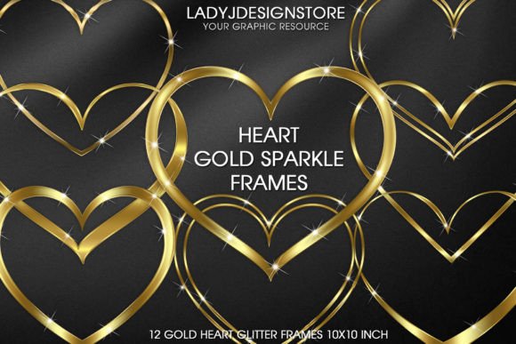 Download Gold Sparkle Heart Frame Clip Art - Premium Resources