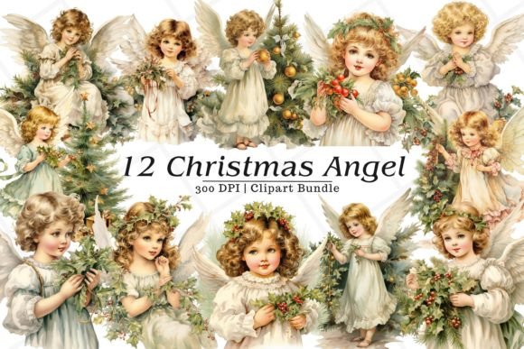 Download Vintage Christmas Angel Watercolor - Angel Collection